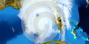 Veľmi detailné realistický vysoký riešenie  trojrozmerný ilustrácie z hurikán. priestor. prvky z tento obraz sú 