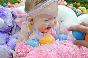 she is extremely happy about that egg