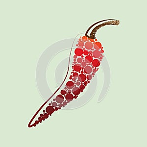 Extremely hot red chilli pepper placed on white background