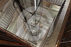 Extremely modern elevator inside of the Astronomical clock in Prague