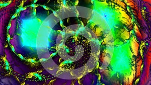 Extremely multicolored alternativ psychedelic fractal background made out of intricate decorative rings, stars,circles