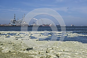 Extremely polluted waters. Environmental water polution concept