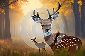 An extremely realistic deer is standing in the grass.