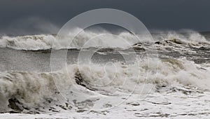 Extremely rough Atlantic Ocean during a tropical storm