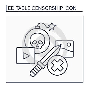 Extremist content line icon