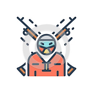 Color illustration icon for Extremist, terrorist and rebel photo