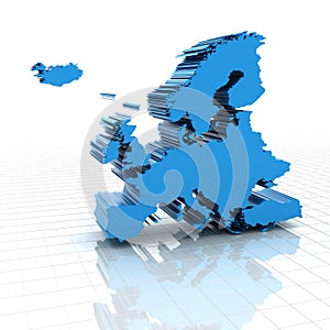 Extruded map of Europe