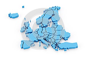 Extruded map of Europe photo
