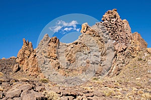 Extrusive rock formation photo