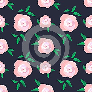 Exuberant Bold Roses Flowering seamless pattern