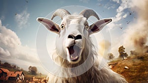 Exuberant Goat: A Surprising And Epic Portrayal Of Wildlife In Cinema4d