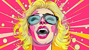 Exuberant Pop Music Illustration With Retro Vintage Style