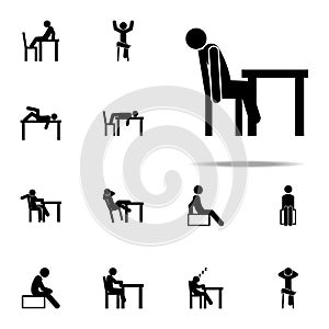 exxhausted, fainted icon. Man Sitting On icons universal set for web and mobile