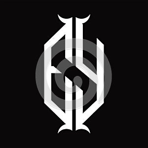 EY ELogo monogram with horn shape design template