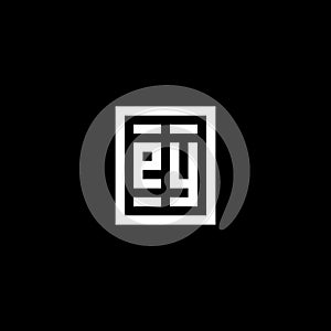 EY initial logo with square rectangular shape style