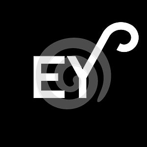 EY letter logo design on black background. EY creative initials letter logo concept. ey letter design. EY white letter design on