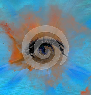 Eye abstract background, beautiful banner wallpaper design illustration