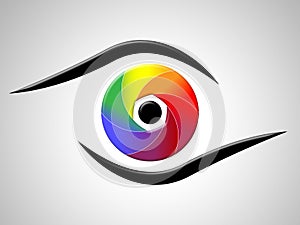 Eye Aperture Shows Colour Splash And Chromatic photo