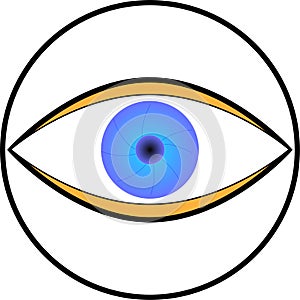 Eye as logo, round and colored