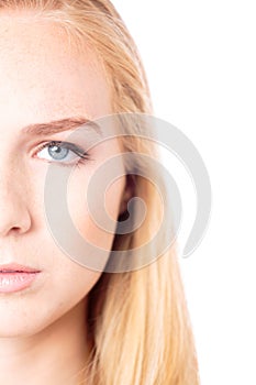 Eye of an attractive young woman