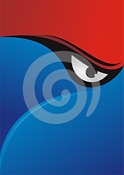 Eye Background with Red - Blue Color Design