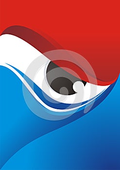 Eye Background with Red - Blue Color Design