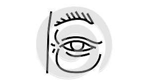 eye bag edema line icon animation