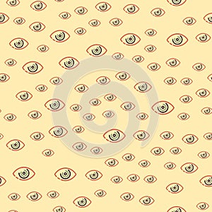 Eye blinker seamless pattern vision daylight glimmer template keeker light peeper company vector illustration photo