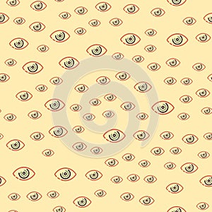 Eye blinker seamless pattern vision daylight glimmer template keeker light peeper company vector illustration