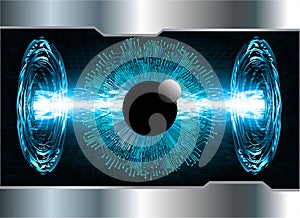 Eye Blue cyber circuit future technology concept background