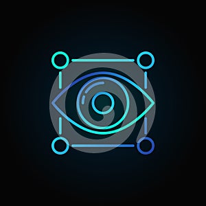 Eye blue vector icon