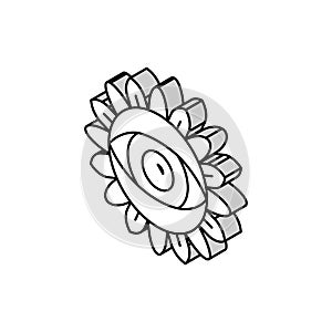eye boho isometric icon vector illustration