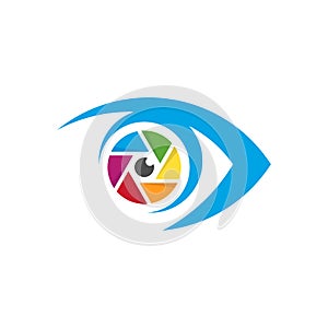 Eye Camera logo design vector template, Camera Photography logo concepts