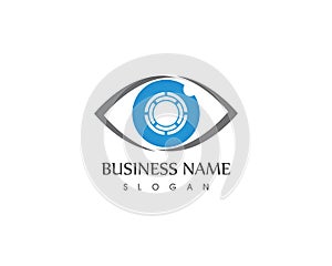 Eye care focus logo design vector icon