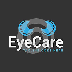 Eye care Logo.Eye care abstract Logo Template.Vector Illustration.Black, blue And White color