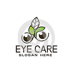 Eye care logo design. eye solution logo. natural eye care