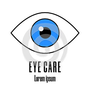 Eye care logo. Medical logotype. Clean and modern vector illustration.