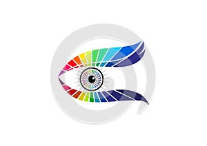 Eye care logo, optic technology, fashion glasses icon, elegant visual brand, luxury vision graphic, and contact lens concept desig