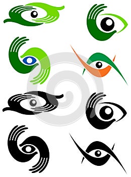 Eye care logo set
