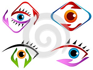 Eye care logo set