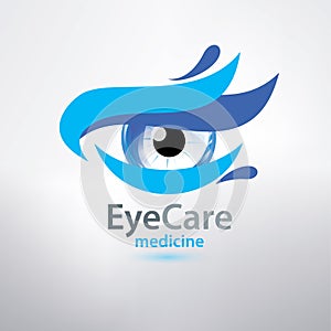 Eye care logo template, stylized symbol