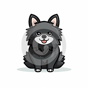 Eye-catching Black Dog Cartoon Icon In Temmie Chang Style