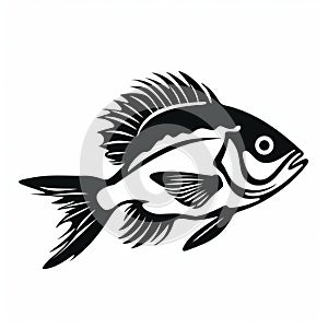 Eye-catching Fish Silhouette Poster In Jc Leyendecker Style