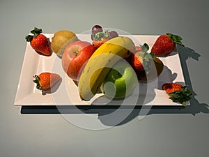 Eye catching Fresh Fruit platter.  Still life table top photography.