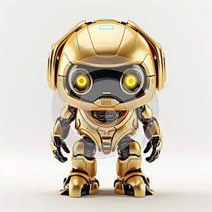 Eye-catching Golden Robot With Fujifilm Pro 400h Style photo