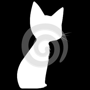 Eye-catching Minimalist White Cat Silhouette design
