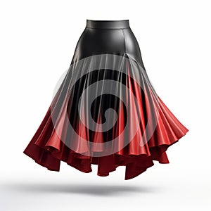 Eye-catching Red And Black Skirt With Balanced Asymmetry