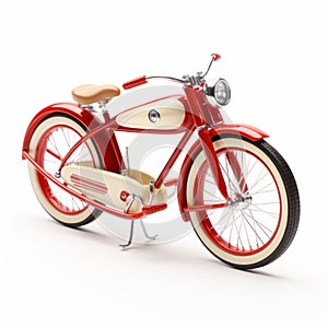 Eye-catching Retro Red And Beige Motorcycle Art