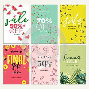 Eye catching summer sale mobile banners, ads and posters collection photo