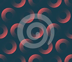 Eye Catching Tilted Seamless Pattern Trendy Vector Cool Red Circles Abstraction